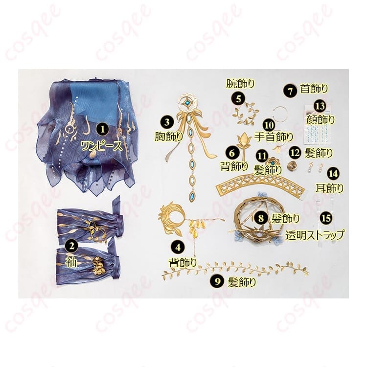 第五人格 グレイス 涙を流す神女の神秘を纏うコスプレ衣装｜軽やかで写真映えする華やか装飾 - 7枚目の画像