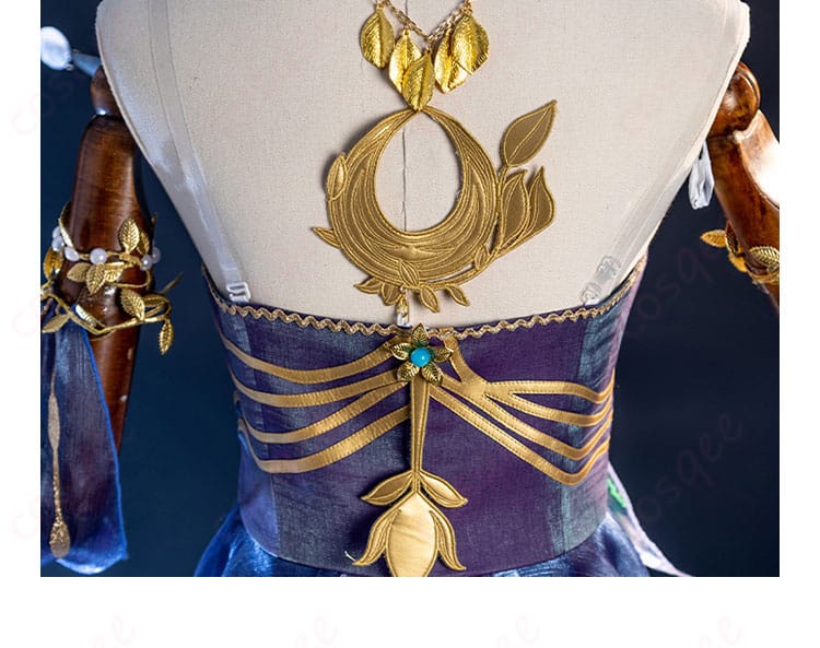 服の背面装飾のディテール、漁師(グレイス)コスプレ衣装の素晴らしさ