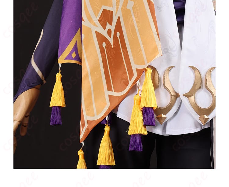 セトス コスプレ衣装の流れるフリンジ装飾。豪華な雰囲気を演出します。