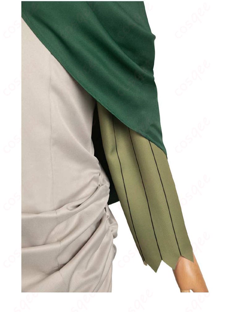 肩袖部分の装飾ディテール。衣装のエレガントさを際立たせるデザインです。