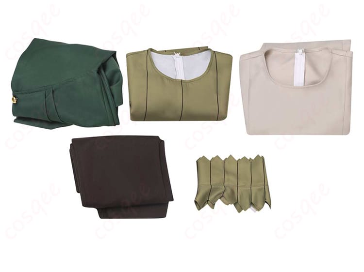 セット内容をすべて展示した画像。コスプレ衣装のすべてのアイテムが一目でわかります。