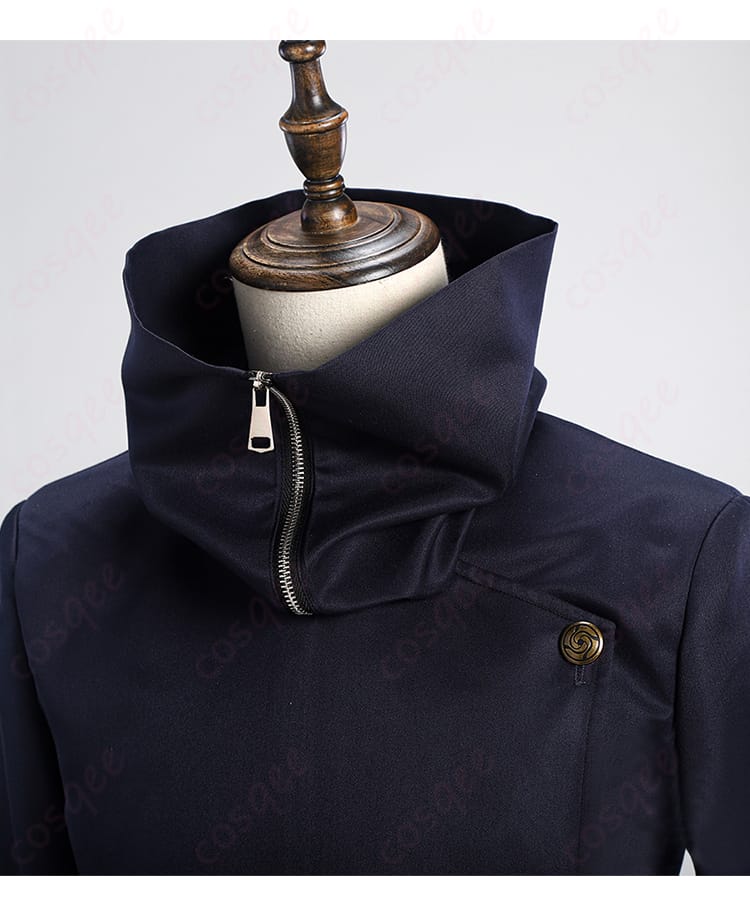 呪術廻戦 狗巻棘 コスプレ衣装 颈部のスヌード装飾。キャラクターの特徴的なネックアイテムのディテールを強調した画像。