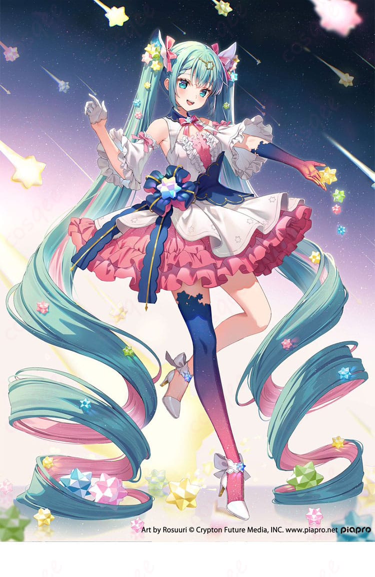 商品役キャラクターの画像 - 初音ミク 10周年 Rosuuri Ver. コスプレ衣装のキャラクター画像。バーチャルシンガー初音ミクの特別バージョン。