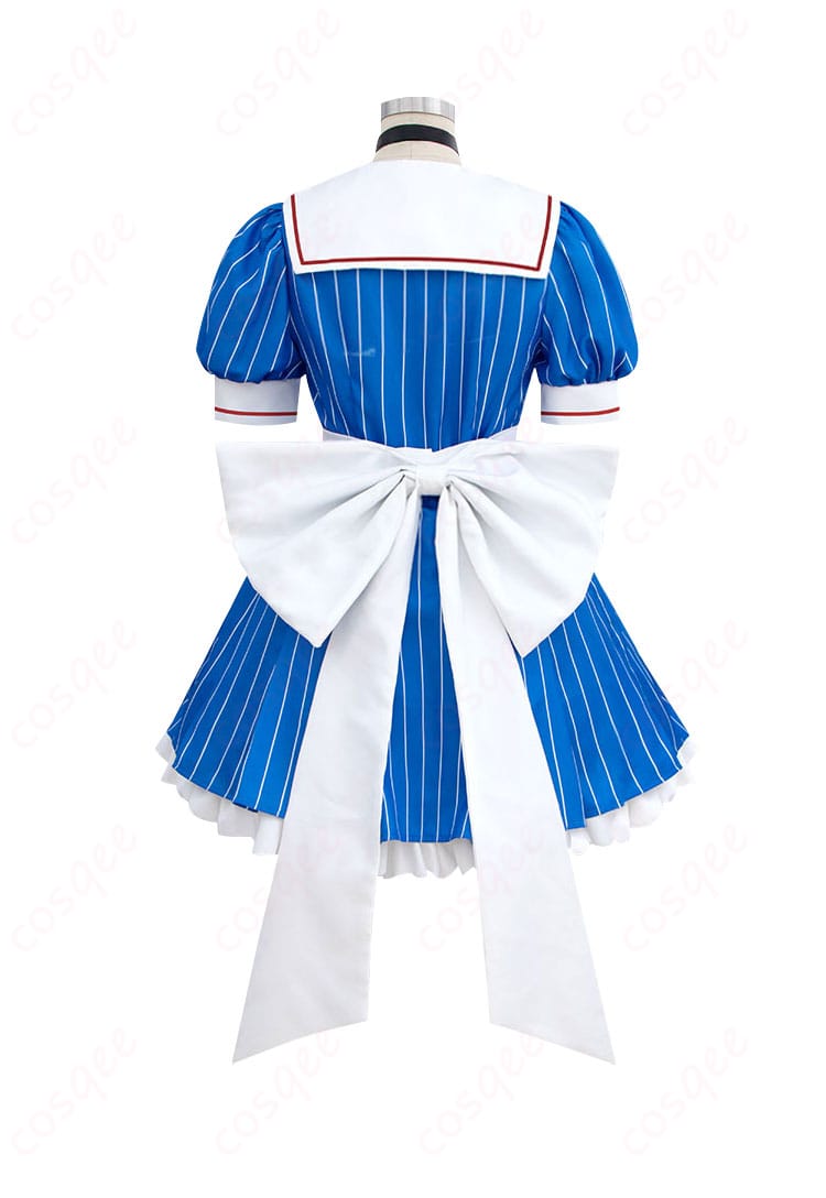 初音ミク メズマライザー コスプレ衣装の背面。背部の蝶結びと細かいデザインが美しい。