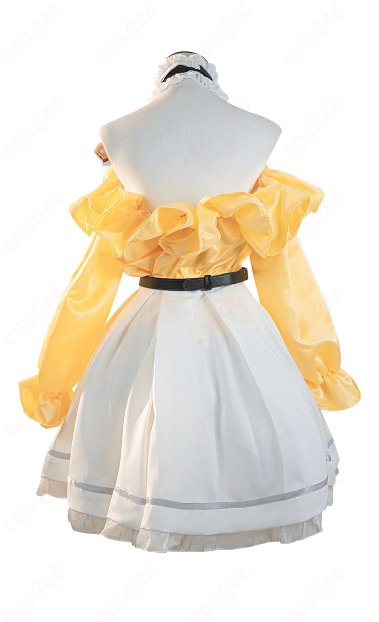 エミリア コスプレ衣装の背面画像。背面の美しい仕上がりをお見逃しなく。コスプレイベントにぴったり。