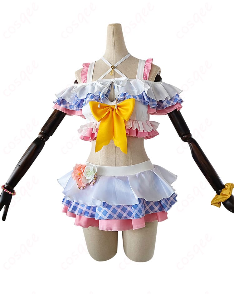 ラブライブ!南ことりコスプレ衣装の正面画像。明るく元気なデザインで、アニメの雰囲気を完璧に再現。