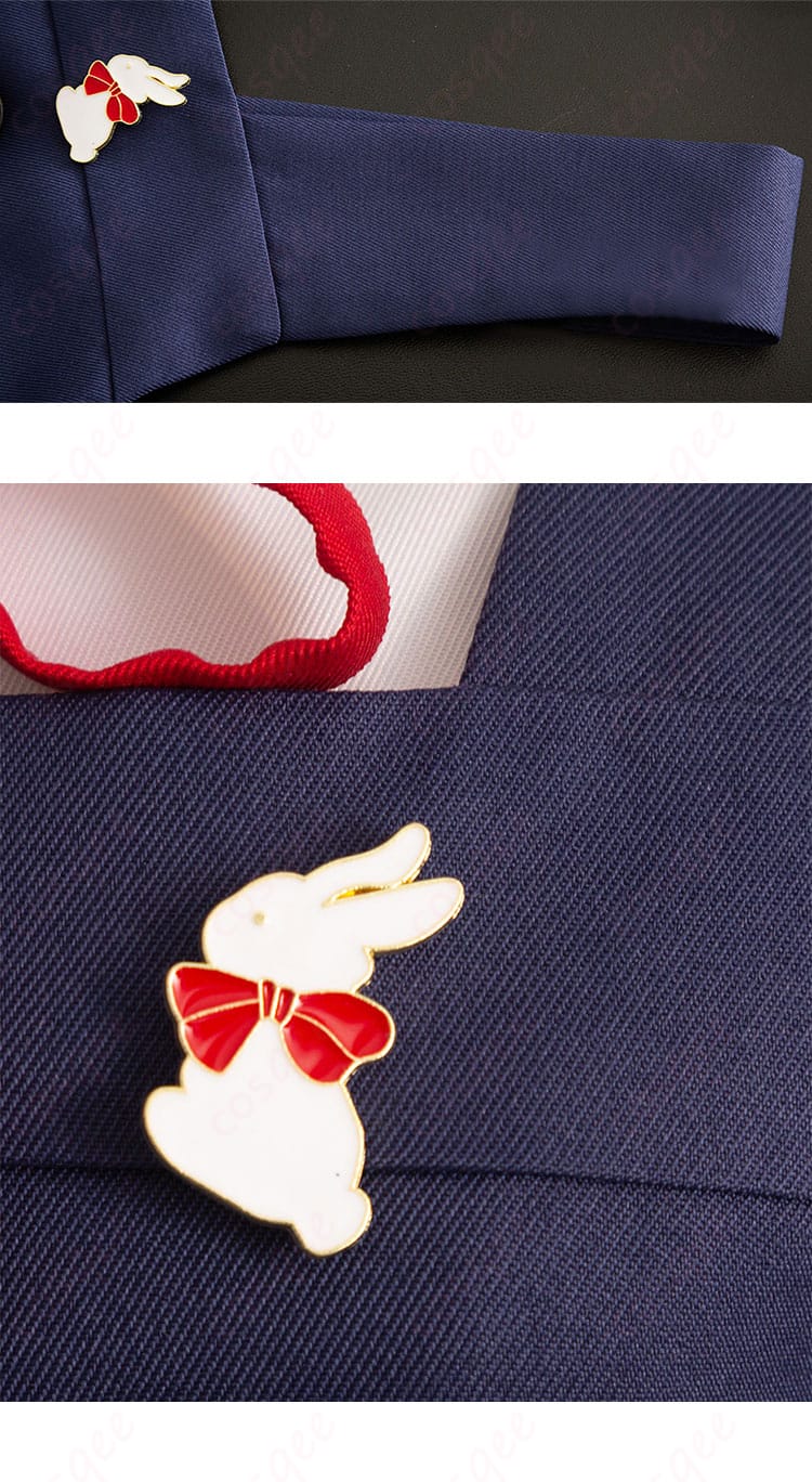 たまこまーけっと 北白川たまこ コスプレ衣装の前胸の小さなウサギの装飾、キャラクターらしさが溢れるディテール。