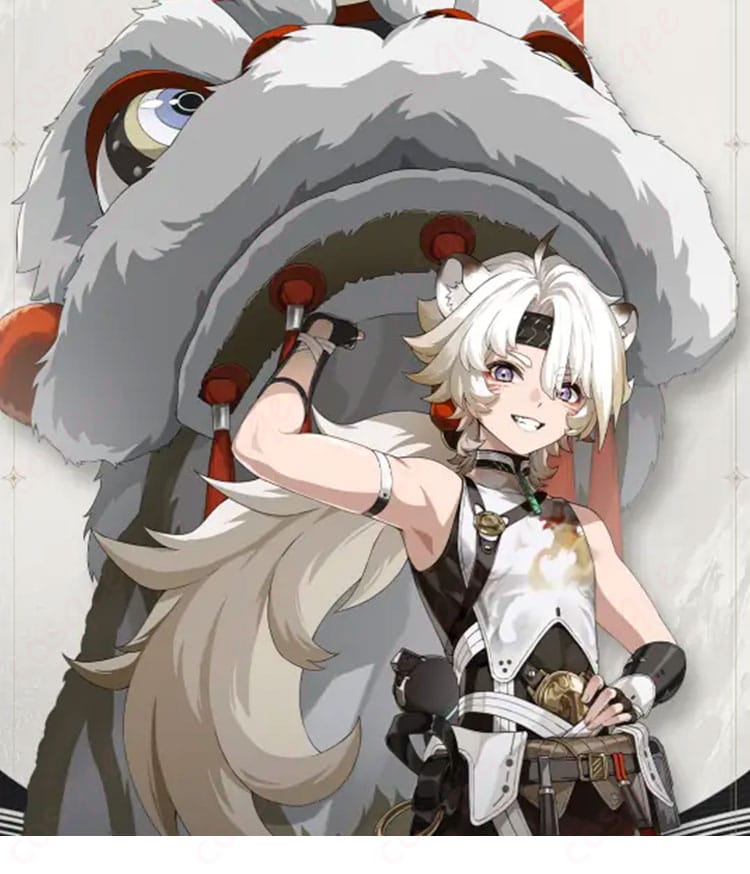 商品キャラクター「凌陽」のコスプレ衣装。忠実に再現されたデザイン。