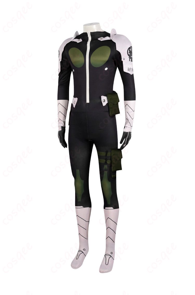 コスプレ衣装の側面から見たデザイン。細部までこだわりの仕上げが感じられます。