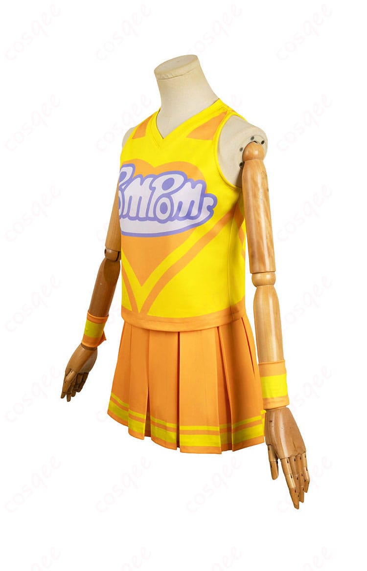 菜なれ花なれ 美空かなた チアコスプレ衣装 左側画像 - バランスよくデザインされた衣装の詳細が見える