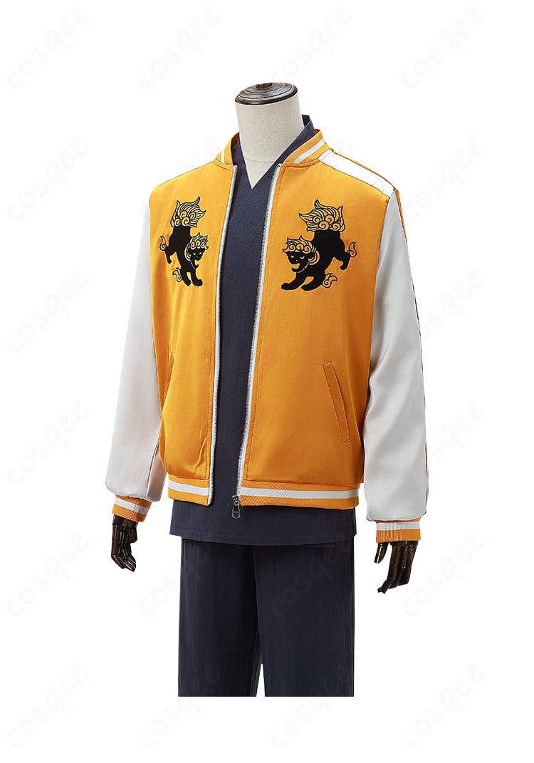 WIND BREAKER 十亀条 コスプレ衣装 斜襟の装飾細部。刺繍とアクセントが引き立つデザイン。