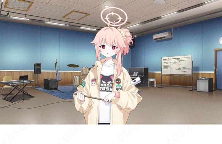 ブルーアーカイブのキャラクター柚鳥ナツのコスプレ衣装。元気で明るいキャラクターが魅力的な衣装です。