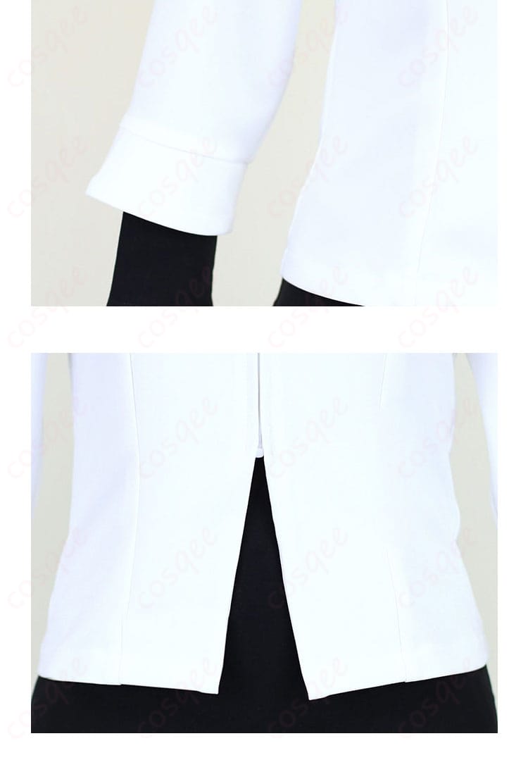 衣服の裾と袖の装飾の詳細、プラズマ団N(エヌ)コスプレ衣装の精巧なデザイン