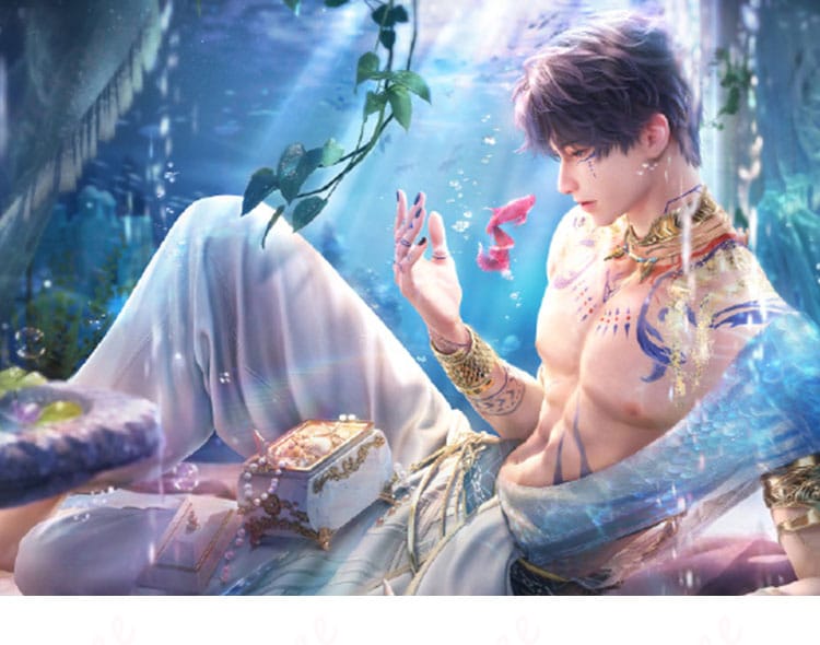 商品キャラクターのホムラ(潮汐の神)コスプレ衣装、詳細な衣装デザイン