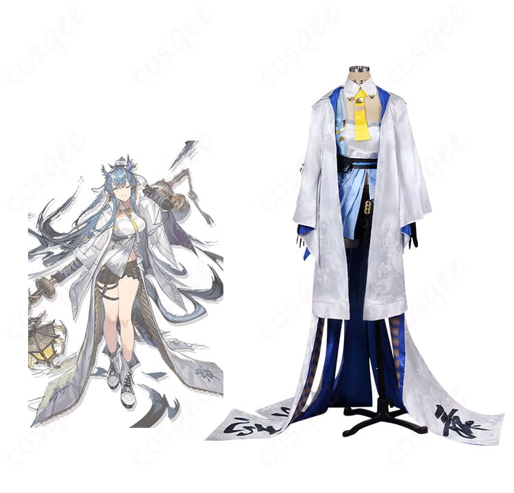 商品正面とキャラクターリィンのコスプレ衣装の写真。アークナイツの高品質コスプレ衣装をお楽しみください。