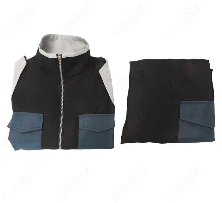 怪獣8号 保科宗四郎 コスプレ衣装 上着・ズボンセットの全体像。衣装のセット内容をわかりやすく展示しています。