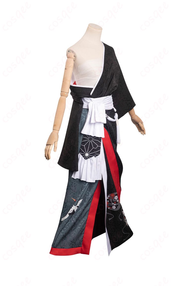 FF14 夜鶴胴着 コスプレ衣装 着物の右側画像。ディテールが際立つ美しいデザイン。