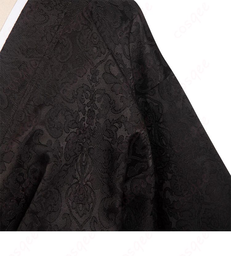 FF14 夜鶴胴着 コスプレ衣装の衣袖装飾細部。精密な刺繍と美しいデザインが際立つ。