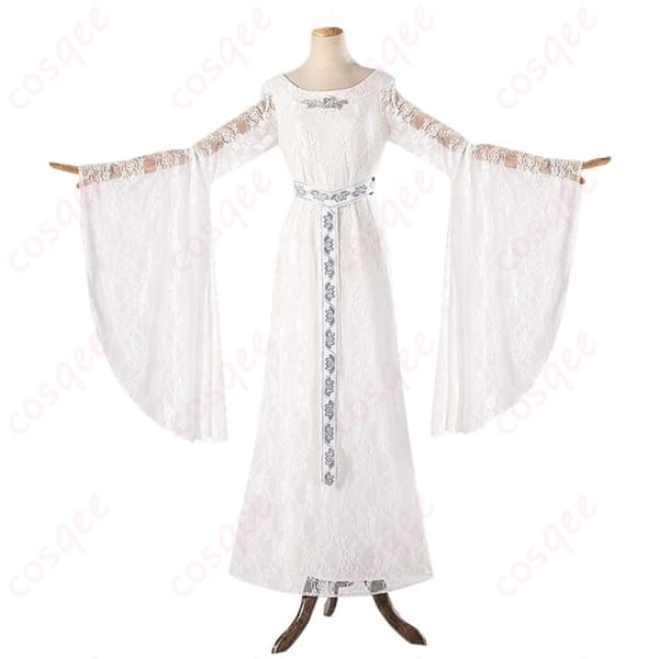 ロード・オブ・ザ・リングのガラドリエルを気品高く再現するロングドレス衣装