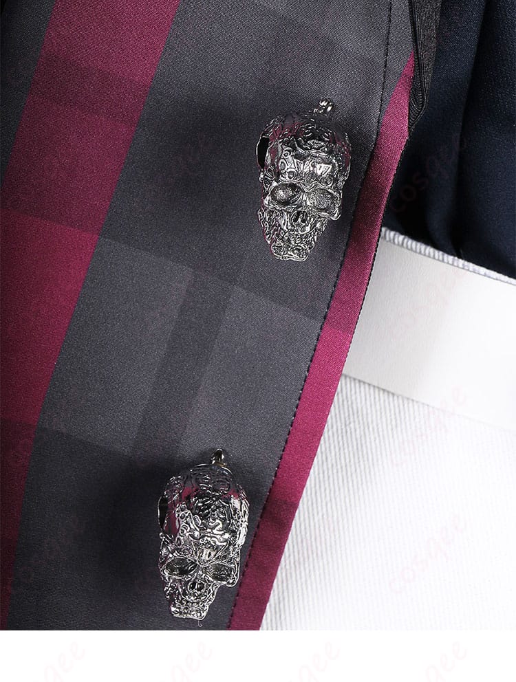 服の前立て装飾ディテール、リアルなディテールが再現されたコスプレ衣装