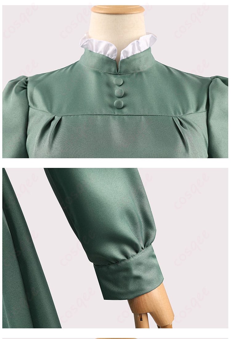 ハウルの動く城 ソフィー・ハッター コスプレ衣装 服の襟元と袖口の装飾ディテール、丁寧に仕上げられたデザイン