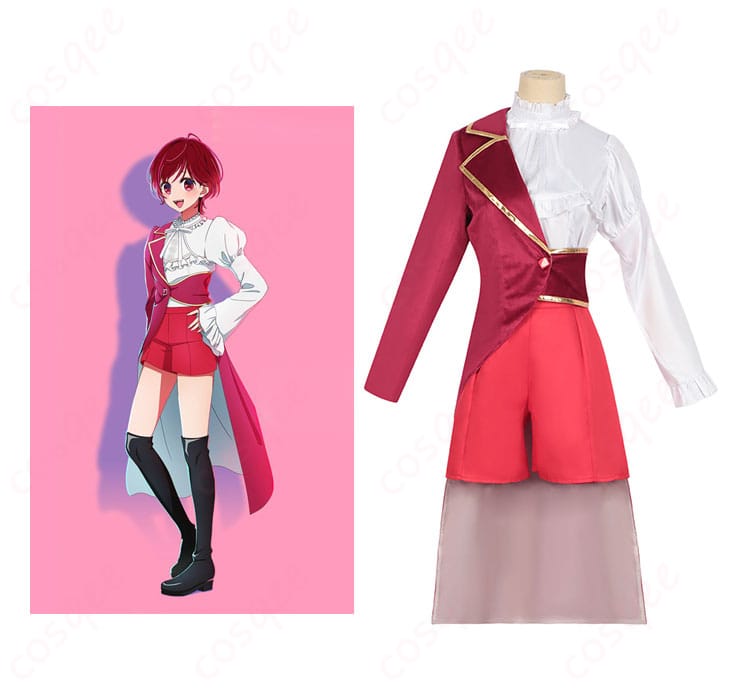 「推しの子」有馬かな コスプレ衣装正面とキャラクターとの比較画像、リアルな再現度をチェック!
