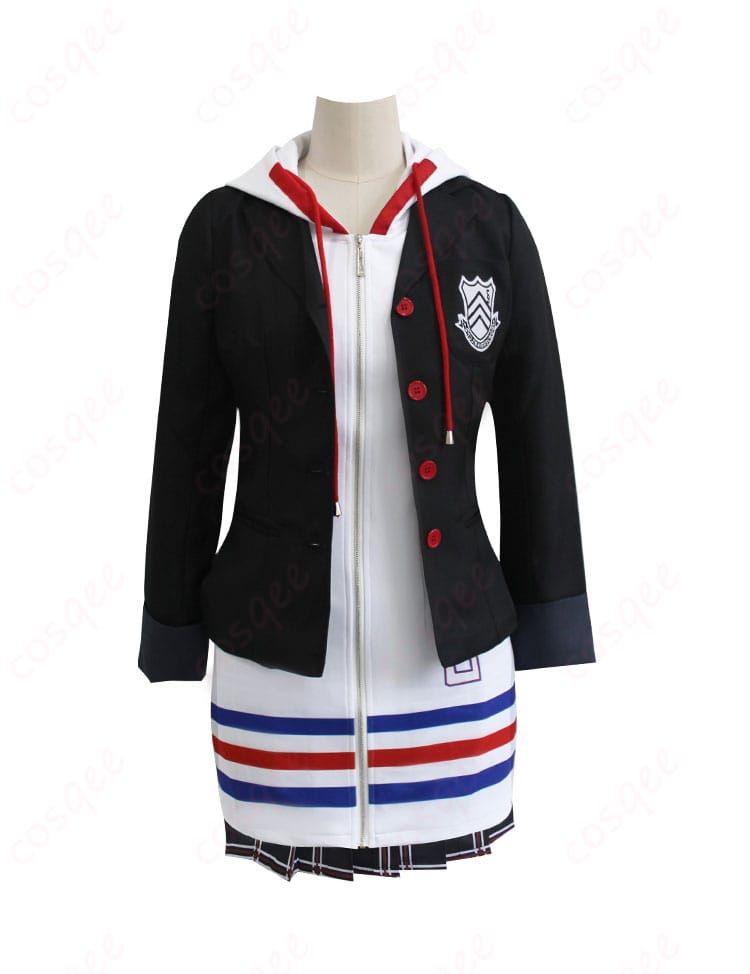 商品正面のコスプレ衣装、ペルソナ5 高巻杏の学生服スタイルがしっかりと映された写真。