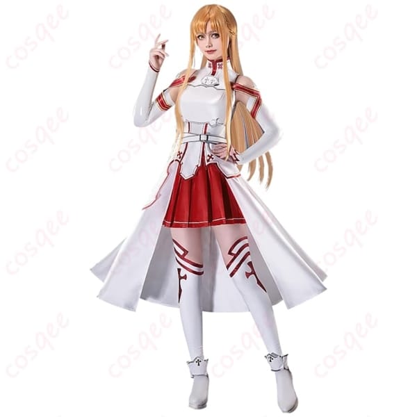 ソードアート・オンライン 結城明日奈（アスナ） コスプレ衣装 白赤コーデで凛と映える一着