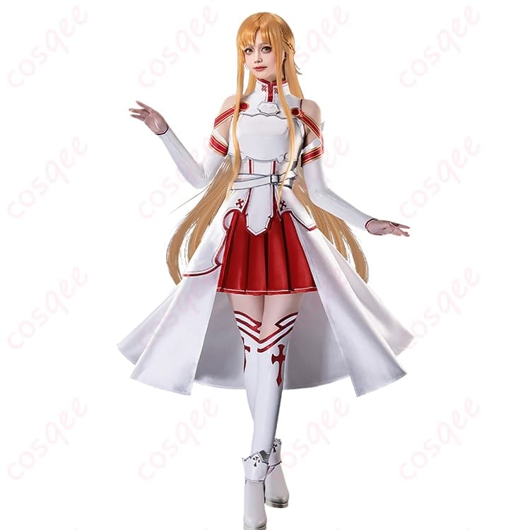 ソードアート・オンライン 結城明日奈（アスナ） コスプレ衣装 白赤コーデで凛と映える一着 - 3枚目の画像