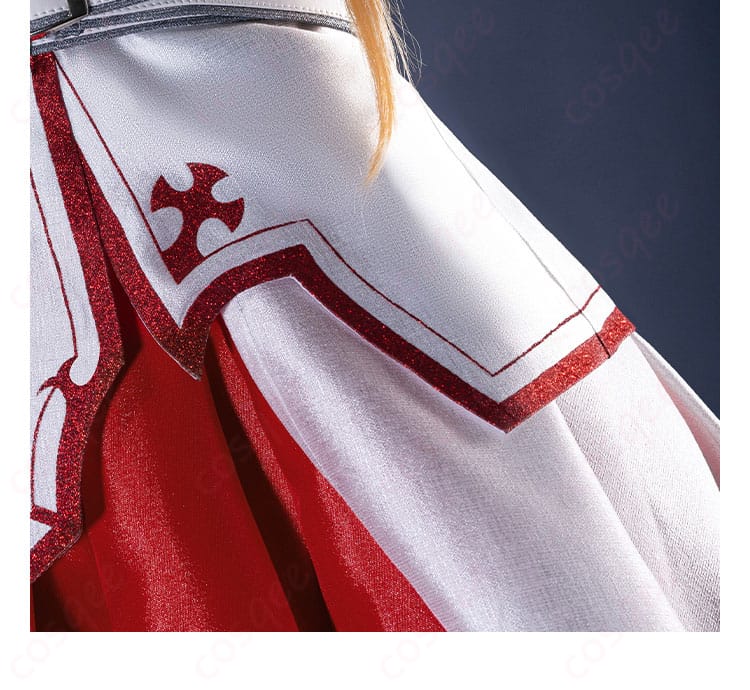 アスナコスプレ衣装の衣裾の装飾ディテール