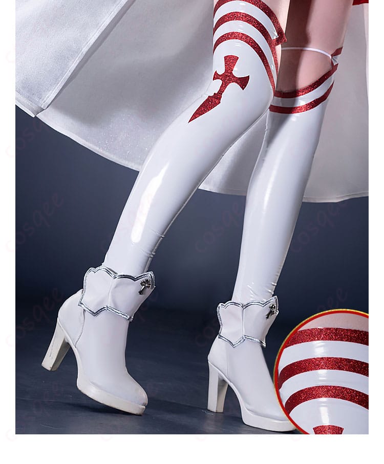 アスナコスプレ衣装のブーツ部分の装飾ディテール