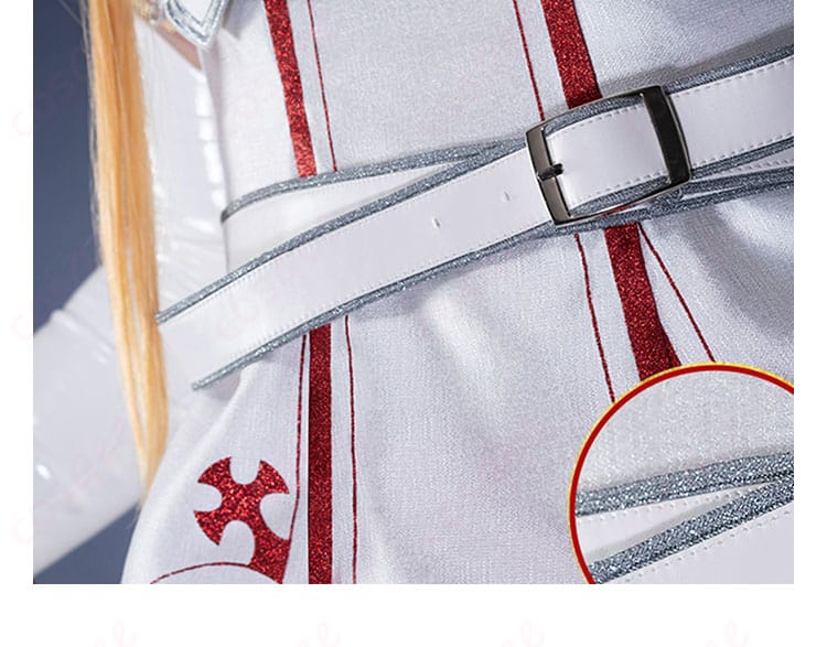 アスナコスプレ衣装の腰帯の装飾ディテール