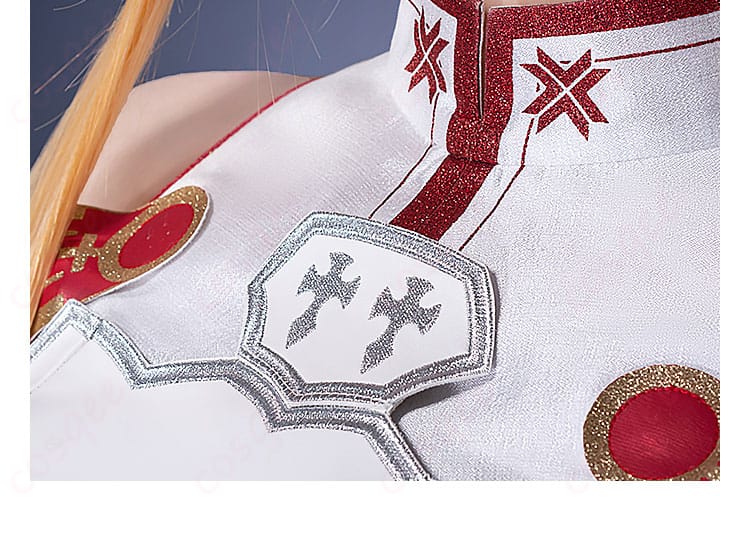 アスナコスプレ衣装の襟元の装飾ディテール