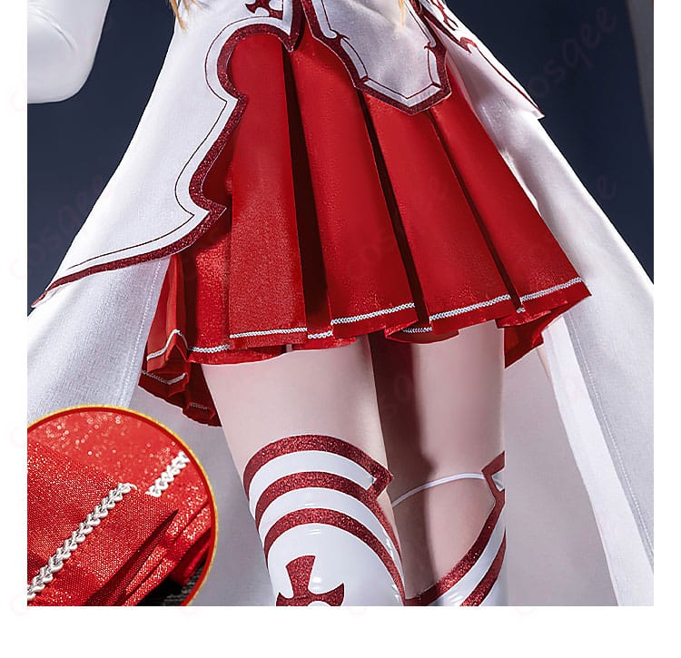 アスナコスプレ衣装のスカート部分の装飾ディテール