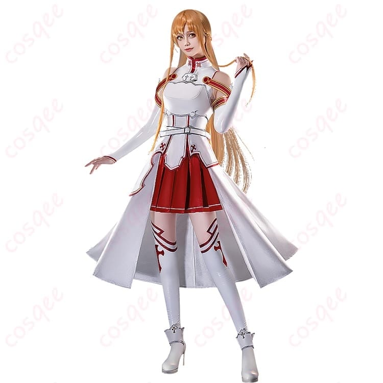 ソードアート・オンライン 結城明日奈（アスナ） コスプレ衣装 白赤コーデで凛と映える一着 - 2枚目の画像