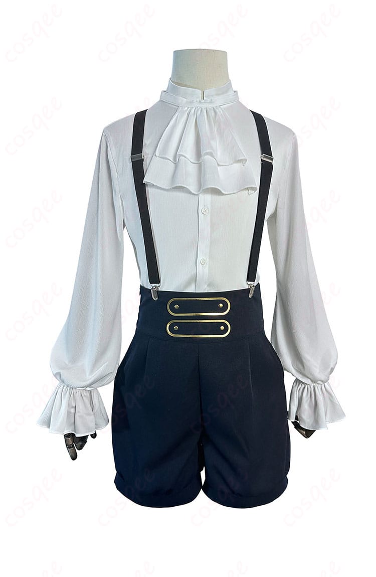 蜂楽廻の天使と悪魔バージョンのコスプレ衣装、正面から見たデザイン。