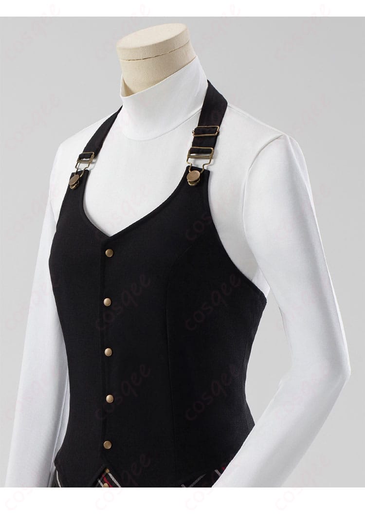 ペルソナ5 新島真 コスプレ衣装 側面のディテール。高品質の裁縫とフィット感。