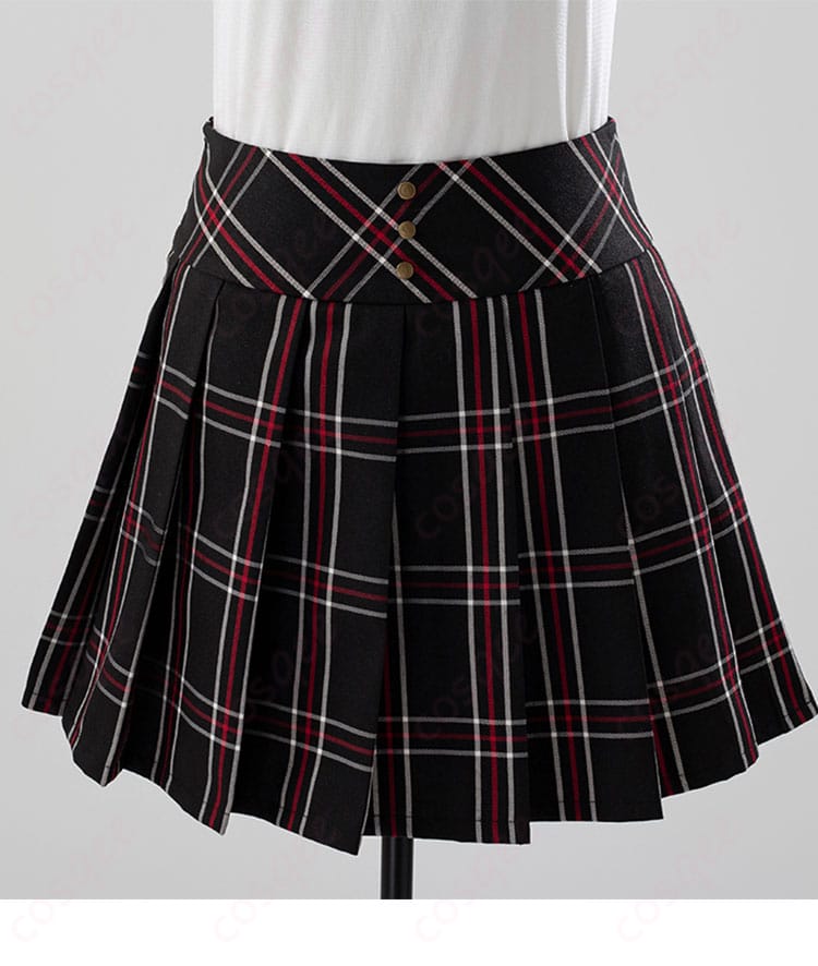 ペルソナ5 新島真 コスプレ衣装 スカートの装飾ディテール。リアルで精密な仕上がり。