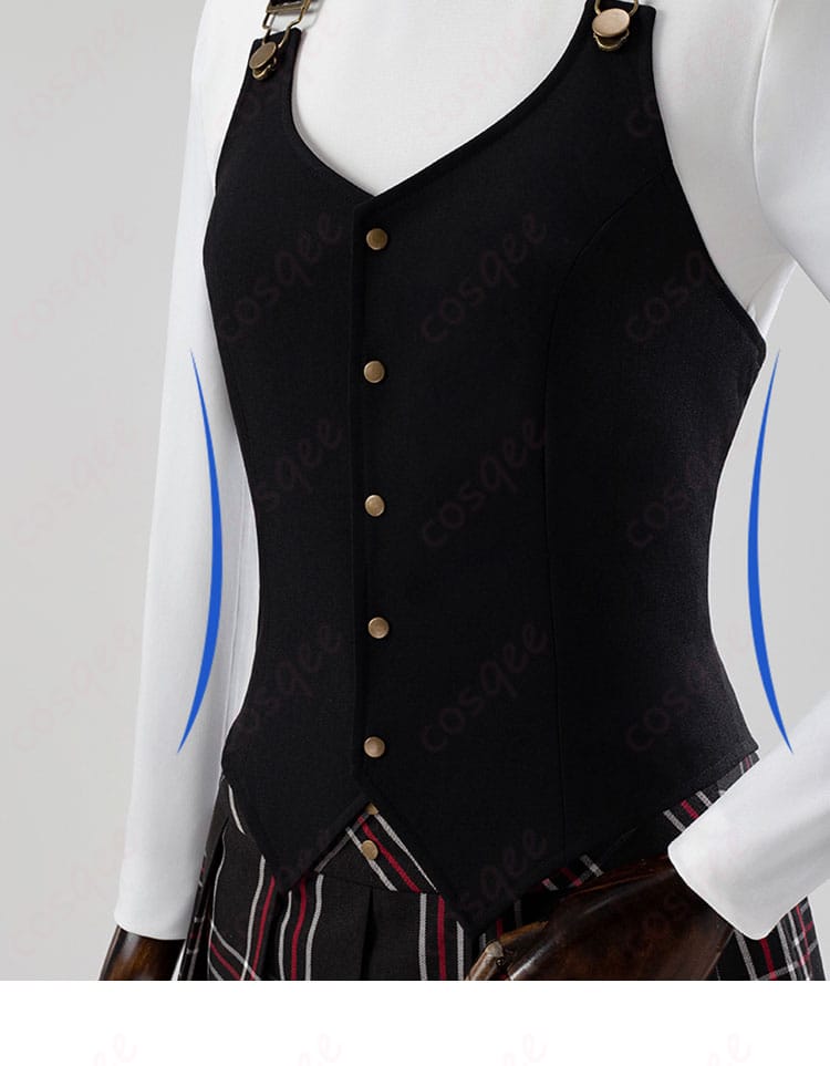 ペルソナ5 新島真 コスプレ衣装 上衣の装飾ディテール。細かい刺繍と繊細なデザイン。