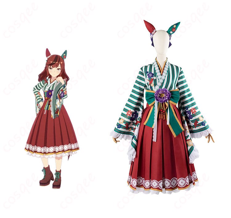 ウマ娘 プリティーダービー ナイスネイチャ コスプレ衣装 正面とキャラクターの組み合わせ画像
