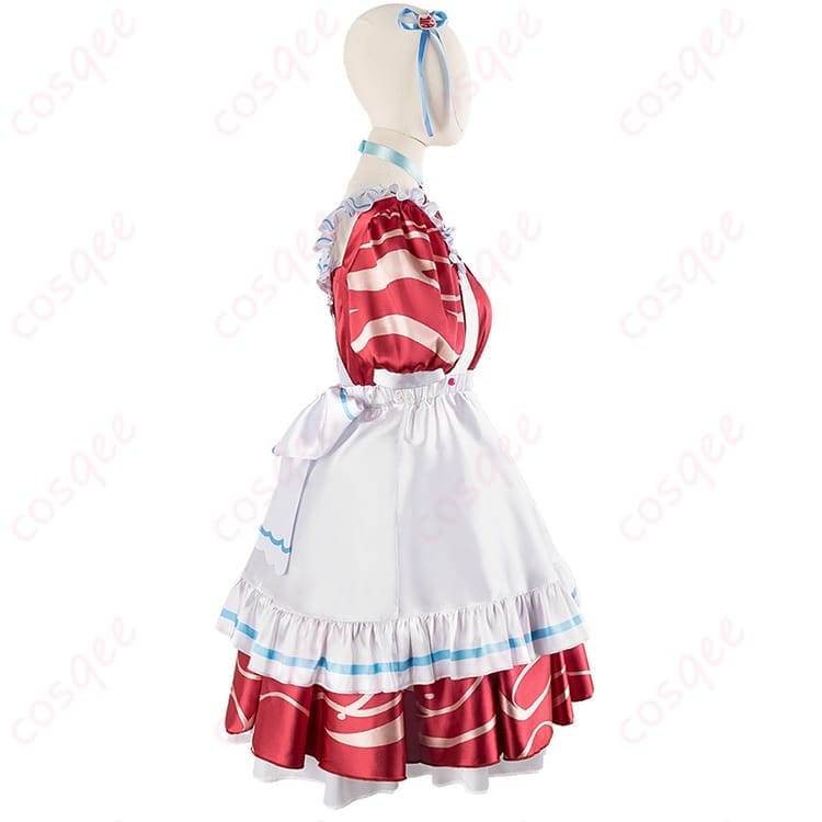 VTuber赤見かるび風メイド コスプレ衣装 可憐で写真映えする上品シルエット - 3枚目の画像