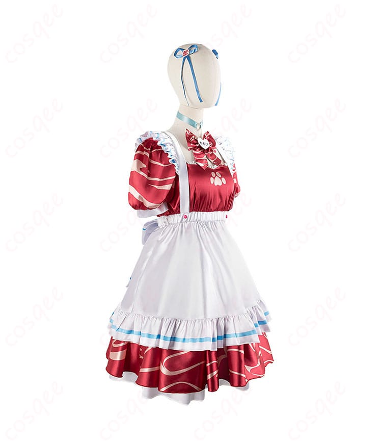 赤見かるび メイド服の側面ビュー。衣装のシルエットとディテールが良くわかります。