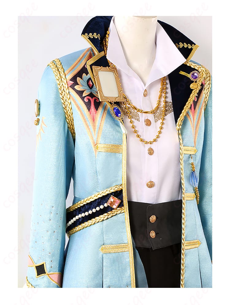 あんさんぶるスターズ!! ギャンビットコスプレ衣装 装飾の細部、胸飾りや王冠などの精巧なディテール