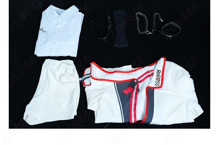 火威青 コスプレ衣装 セット内容を一目で確認!コート、シャツ、ショートパンツ、網タイツ等。