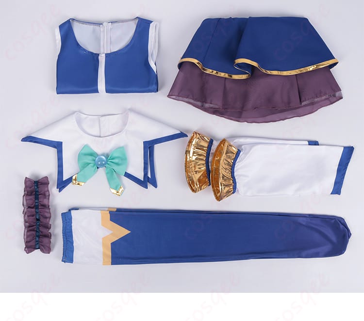 アクア コスプレ衣装 セット内容の紹介、アイテム全体の美しさを一目で確認。