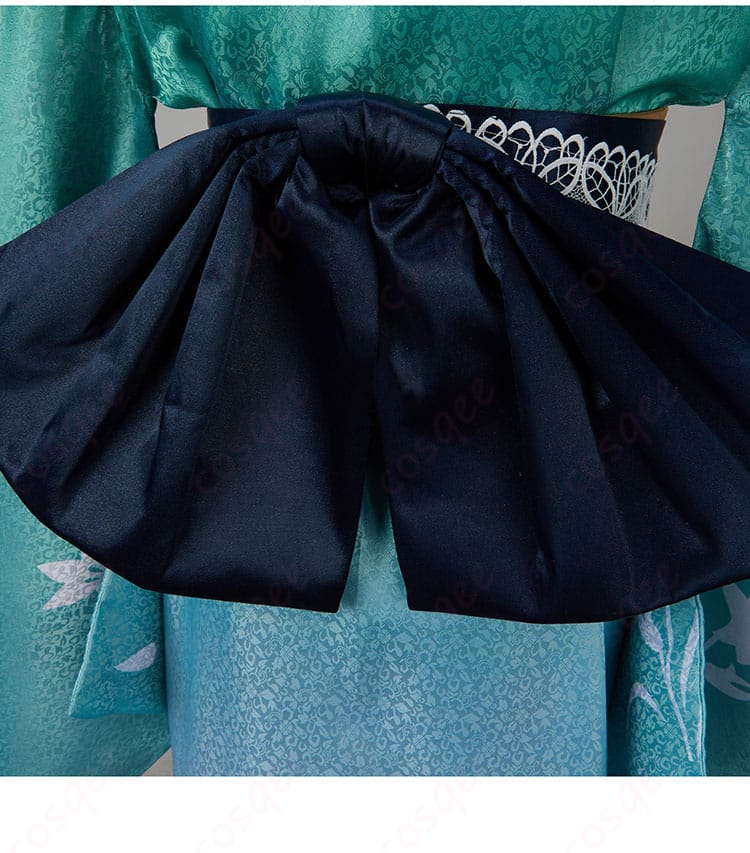 服装背面の蝶結び装飾の詳細|背中の蝶結び装飾、FGO モルガンの特徴的なデザイン。