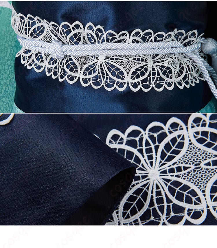 腰封装飾の詳細|モルガン コスプレ衣装の腰封ディテール、精緻な刺繍が魅力。