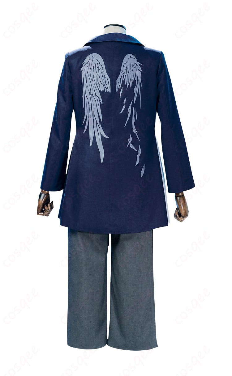 商品背面のデザイン、背中部分の美しい羽翼模様が特徴的なKAITOコスプレ衣装。