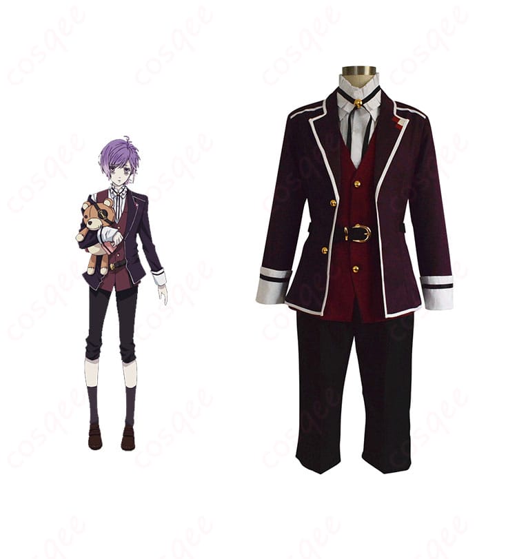 商品正面とキャラクター逆巻カナトのコスプレ衣装