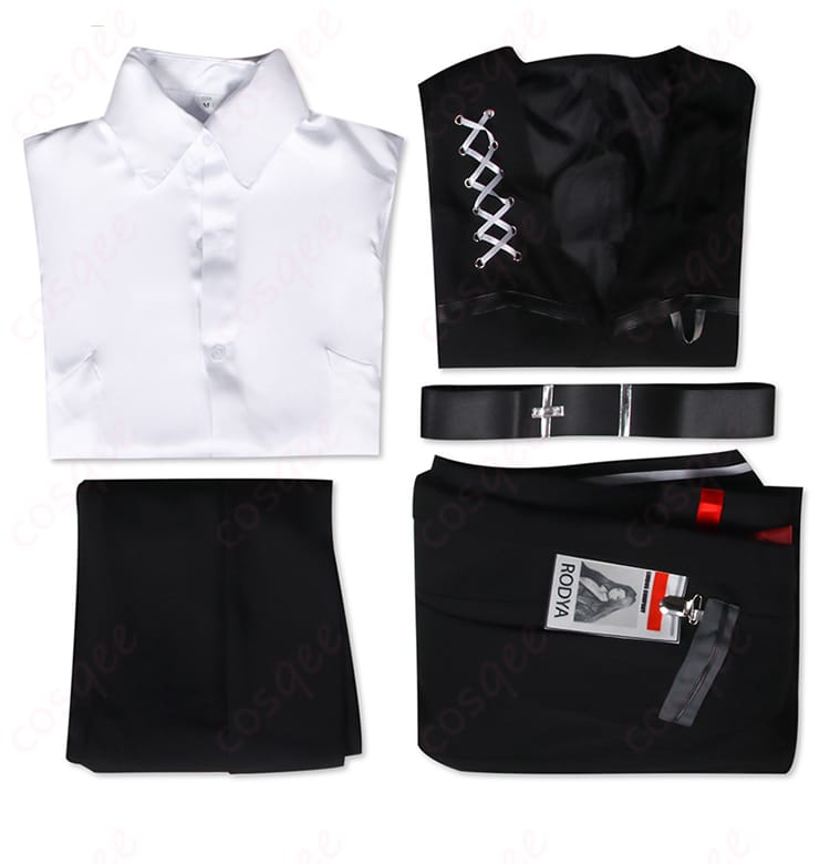 Limbus Company ロージャのコスプレ衣装のセット内容を表示。衣装一式が揃っています。